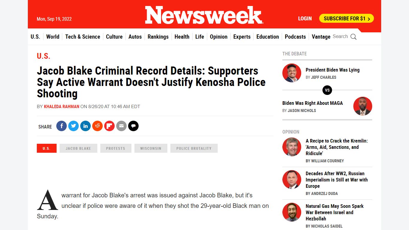 Jacob Blake Criminal Record Details: Supporters Say Active Warrant ...
